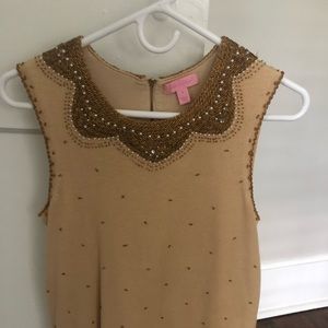 Lilly Pulitzer lined top with beaded detail